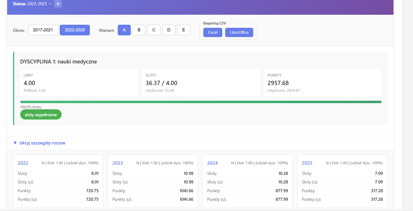 dane ewaluacyjne - wypełnione
